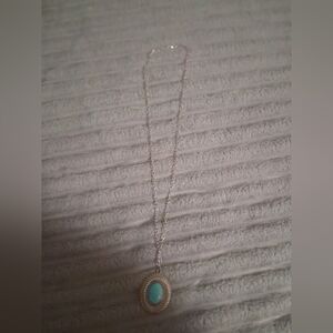 Silver and Turquoise Western Style Pendant Necklace